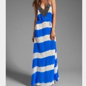INC International Concepts Blue and White Striped Maxi Dress